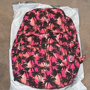 Victoria’s Secret Pink and Orange Palm Tree Backpack